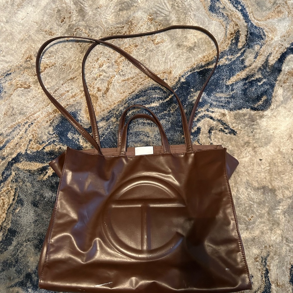 Large Telfar Chocolate Shopping Bag